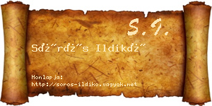 Sörös Ildikó névjegykártya